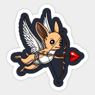 Chihuahua Dog Cupid Valentines Day Cute Pet Sticker